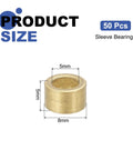 40 Pcs Sleeve Bearings With 5mm Bore 8mm OD And 5mm Length Self Lubricating Sintered Bronze Bushings ideal for high temperature environments.