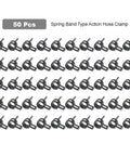 50 Pack Quarter Inch Inner Diameter Spring Band Hose Clamps Type Action For Fuel Lines Silicone Hoses And Water Pipes 6mm ID