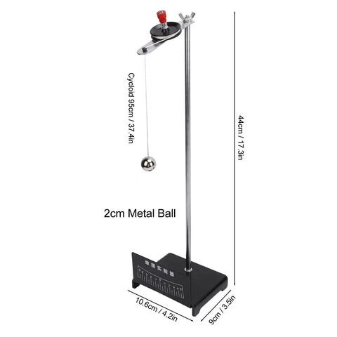 Hands-On Pendulum Physics Kit For Motion And Gravity Experiments, Durable Metal Demonstration Tool With Precision Dial shown with measurements