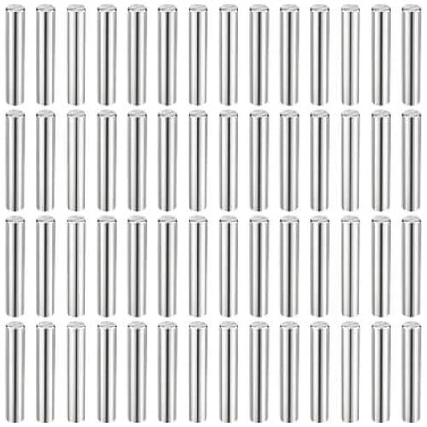 72 Pack 3 Mm Hardened Bearing Steel Alignment Pins, Precision Ground Cylindrical Dowel Pins For Engineering And Machinery, displayed in rows.