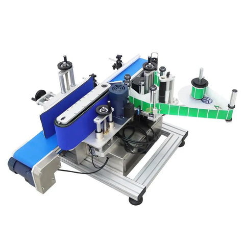 No-Nonsense Fully Automatic Round Bottle Labeling Machine Featuring Intuitive Touch Screen Controls And Smart Photoelectric Sensors for smooth workflow.