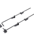 Beefy Heavy Duty 24 Inch Gate Drop Rod For Wood And Metal Fences Black Powder Coated Ground Latch With Mounting Screws Perfect For Locking Single Or Double Gates And Doors Against Wind And Pets, two rods with brackets