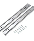 16 Inch Heavy Duty Soft Close Drawer Slides With Full Extension Ball Bearing Runners, Side Mount, Zinc Plated Steel, 100 Lb Capacity