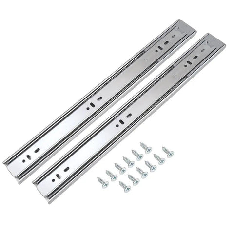 16 Inch Heavy Duty Soft Close Drawer Slides With Full Extension Ball Bearing Runners, Side Mount, Zinc Plated Steel, 100 Lb Capacity
