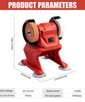 Badass Performance Compact 21V Cordless Bench Grinder With Coarse Plus Fine Dual Wheels, 5500 RPM, tabletop setup with suction mount.
