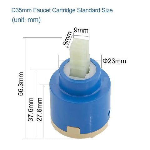 35Mm Ceramic Faucet Cartridge Replacement For Single Handle Kitchen Basin And Shower Faucets Ceramic Valve dimensions shown