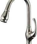 Single Lever Pull Out Kitchen Faucet Brushed Nickel With Ceramic Disk Cartridges, cUPC Certified, California Lead Law Compliant
