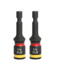 Reversible Hex Chuck Driver 1/4 Inch And 5/16 Inch Two Pack With One Piece Strength Magnetic Easy Clean Tip For Zip In And Bit Tip Screws