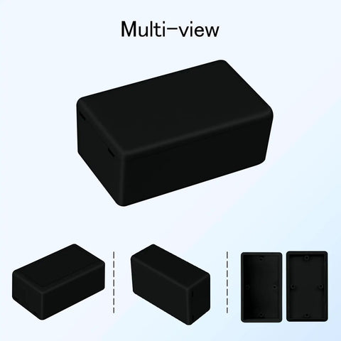 Built Tough Abs Plastic Project Box 8 Piece Set Small Electrical Junction Enclosure For Diy Electronics And Circuit Prototyping In Black with multi-views