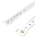 Powder Coated Iron B Type Drawer Slide System With Soft Close for kitchen cabinets, close-up view of slide holes and roller