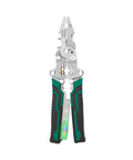 Pro Grade Badass Heavy Duty Foldable Wire Stripper And Multi Function Crimper, 215mm steel alloy with green handles.