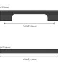 Diagram of 10 Pack 5 Inch Matte Black Cabinet Handles For Kitchen And Bath, showing front and side measurements, 128mm length.