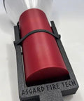 Rock Solid Fire Alarm Smoke Detector Test Tool With A Smart Pivoting Head and Universal Extension Pole close-up view showing red and black design.