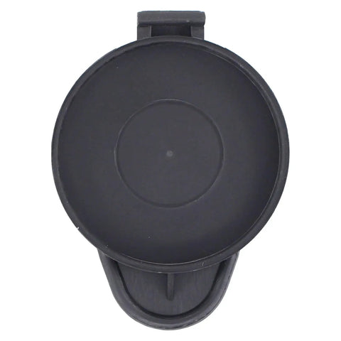 Black plastic Washer Fluid Reservoir Cap For Toyota Camry 1994 To 2006, Tacoma 1995 To 2004, Avalon 1995 To 2012, ES300 1994 To 1996 Replacement Drop In Fit Durable Auto Part viewed from above.