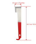 Two Pack Steel Beekeeping Hive Tools Set With J Hook And L Hook Scrapers, frame lifter tool with measurements, red handle
