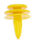 Built Dang Tough Nylon Door Trim Panel Push Retainer Fastener Clips For Jeep Grand Cherokee 50 Pack showing a single yellow nylon clip.