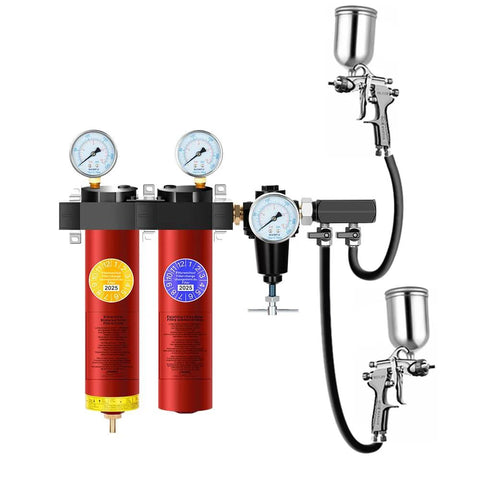Two Stage Pro Filtration System With Built In Regulator For Clean Compressed Air NANPU ZP R Includes Sintered And Fine Filters