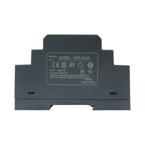 Ultra Slim DIN Rail 24V DC Power Supply 1.5A 36W For PLCs Relays Sensors And Controllers Wide Input For Industrial Automation And Building System Installations, rear view