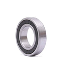 Deep groove ball bearing 20x37x9 mm with rubber seals, angled side view, pre-lubricated