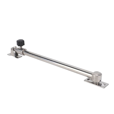 Side view of marine-grade 316 stainless steel boat lid support rod 248–432 mm with mounting brackets