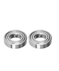 Two Pro Grade Deep Groove Ball Bearing 16003ZZ 17x35x8mm S16003ZZ double shielded steel with two-sided metal covers on white background
