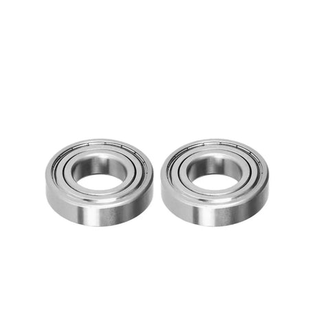 Two Pro Grade Deep Groove Ball Bearing 16003ZZ 17x35x8mm S16003ZZ double shielded steel with two-sided metal covers on white background