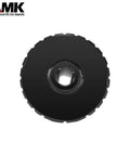 Top view of Two Piece Metal Bevel Gear Set 12T 24T Beefed Up Upgrade For 1 By 18 RC Crawler Cars Including Axle Ring Pinion And Helical Gears CNC Machined Steel With Black Oxidized Coat For Durability Fits TRX4M And Similar Scale Rigs