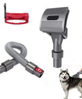 Pet Vacuum Attachment Set For Dyson With Extended Hose And Trigger Lock 3 Grooming Tools Including Soft Deshedding Brush