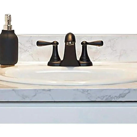 White Marble Peel And Stick Countertop Vinyl Laminate Cover Self Adhesive Waterproof Durable 36x72 Inch Roll on bathroom sink