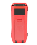 Heavy Duty Wall Scanner And Metal Detector That Sniffs Out Live Wires Wood Studs And AC Power Cables, red, front view.