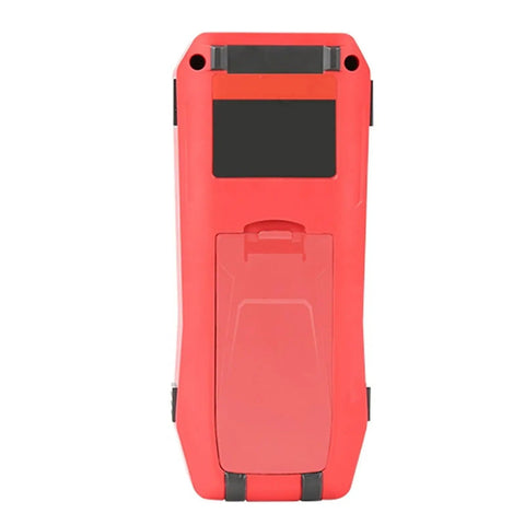 Heavy Duty Wall Scanner And Metal Detector That Sniffs Out Live Wires Wood Studs And AC Power Cables, red, front view.