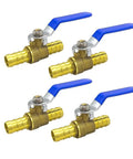 4 Pack Three Quarters Inch Pex Ball Valve Full Port Shut Off Valve Brass Water Valve With Pex Barb Fittings For Cold and Hot Water