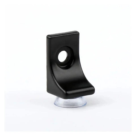 Black right-angle shelf clip with suction cup from Right Angle Cabinet Shelf Clips Set 20 Pcs With Suction Cup Glass Base Support Clip Clamp Partition Board Holder Heavy Duty Load Bearing For A Secure Adjustable Cabinet Shelves In Kitchen Pantry Or Garage