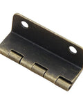 Close-up of bronze hinge from Beefy 10 Piece Cabinet Door Hinges Set For Home Furniture Old Fashioned Trunk Wooden Box Hinges