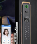 Fully Automatic Fingerprint Lock And Bright Display Made For Wooden Doors, showcasing sleek design and smart access features.
