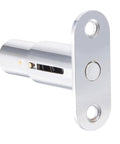 Heavy Duty Push Plunger Cabinet Lock For Dresser And Desk Drawers Zinc Alloy Chrome Finish showing the lock's recessed head and smooth design.