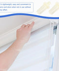 Hand demonstrating installation of No Sweat 40 Pack Shutter Repair Pins Spring Loaded Plastic Louver Replacement Kit.