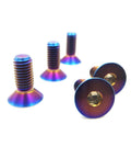 Beefy Titanium Bolts M6x20mm Burnt Blue Flat Head Hex Socket Cap Screws Countersunk Pack of 5 shown in close-up