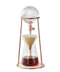 Premium Mini Cold Brew Coffee Maker with Ice Drip Pot and Reusable Stainless Steel Filter Adjustable Drip Valve Dutch Style Brewer with water chamber.