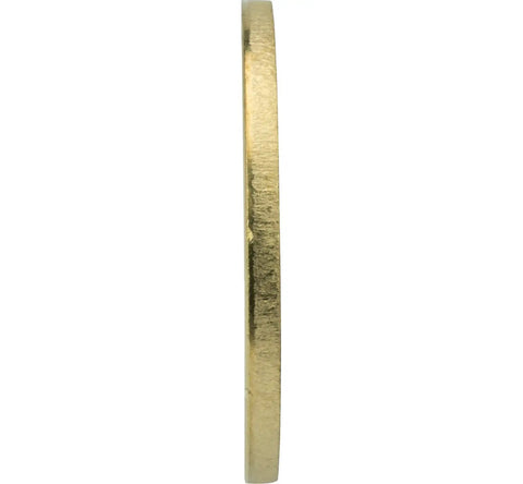 Side view of Size 6 Solid Brass Flat Washers Commercial Standard Grade 360 Plain Finish Built To Last Pack 100 For Durable Load Distribution And Prevent Loosening On Bolts And Screws