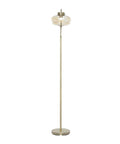 Gold Metal Floor Lamp With Hanging Glass Shade For Living Room, Tall 65 Inch Standing Lamp, Contemporary Modern Design