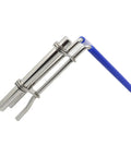 Durable Silver Hydraulic Cylinder Rod Cup Sealing Installation Tool For Quick Mechanic Repair On Heavy Machinery And Lifts Without Damage, blue handle