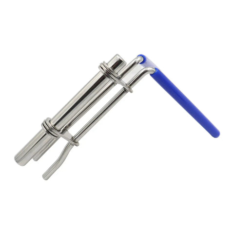 Durable Silver Hydraulic Cylinder Rod Cup Sealing Installation Tool For Quick Mechanic Repair On Heavy Machinery And Lifts Without Damage, blue handle