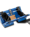 Deluxe Spline Jig For Boxes And Frames Pro Grade Router Table And Table Saw Compatible Easy 45 Degree Setup with blue frame