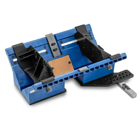 Deluxe Spline Jig For Boxes And Frames Pro Grade Router Table And Table Saw Compatible Easy 45 Degree Setup with blue frame