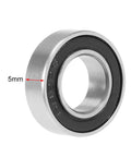 Built Tough Double Sealed Deep Groove Ball Bearings 9X17X5MM Chrome Steel Miniature Rollers side view showing 5mm depth.
