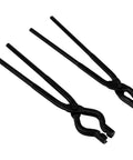 Badass Wolf Jaw And V Bit Tongs Set For Forging And Knife Making Practical Blacksmith Tools shown on a white background