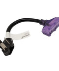 Dryer Adapter Cord 10-30P to Three 5-15R Outlets with Lighted Receptacles, 125V Output Up to 3750W, 1 Ft Heavy-Duty No-Fuss Tri-Outlet Converter for 220V/250V to 110V/125V Dryer Use, 10 AWG Copper, showing plug and outlets