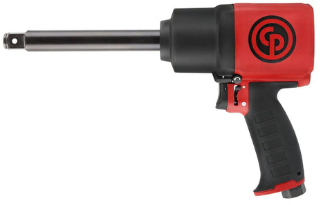 Heavy Duty 3/4 Inch Air Impact Wrench With 6 Inch Extended Anvil And Slick Pistol Handle 1440 Ft Lbs Reverse Torque side view