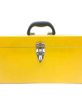 Yellow 16 Inch Heavy Duty Tool Box Organizer With Metal Latch And Handle Beefy Metal Toolbox For Home Garage And Workshop Storage Corrosion Resistant Steel Construction Durable Tackle Box Alternative front view